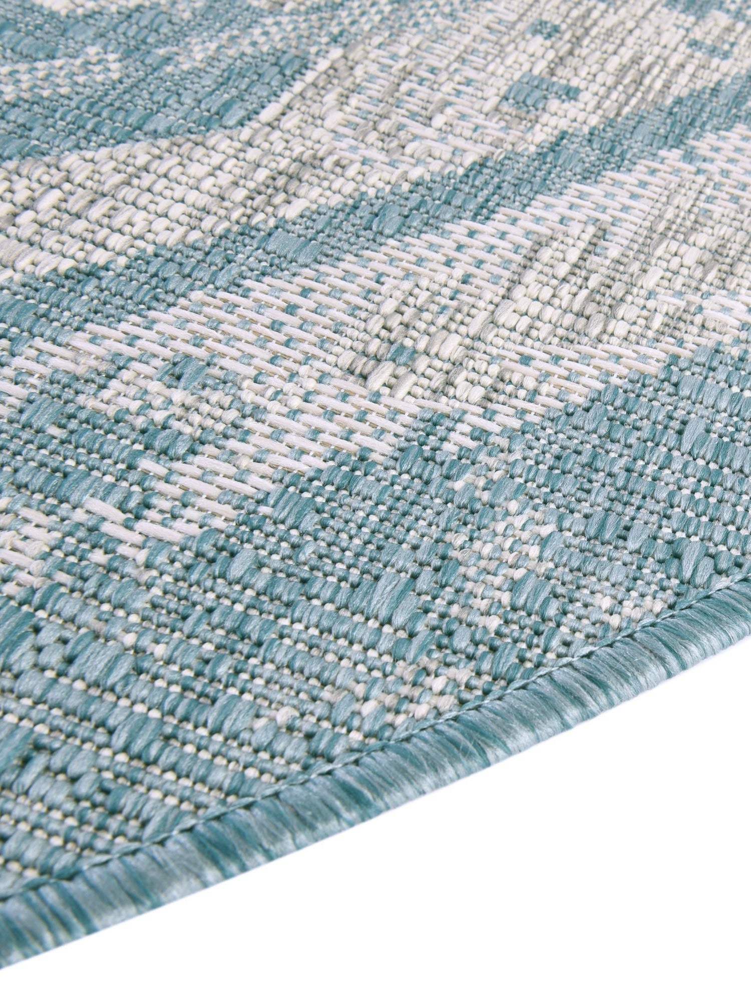 Aqua 10' x 10' Outdoor Traditional Round Area Rug Weather Resistant for Patio, Deck, Terrace, Balcony, Porch Classical Design Outside Carpet for Sale at Rug Engine