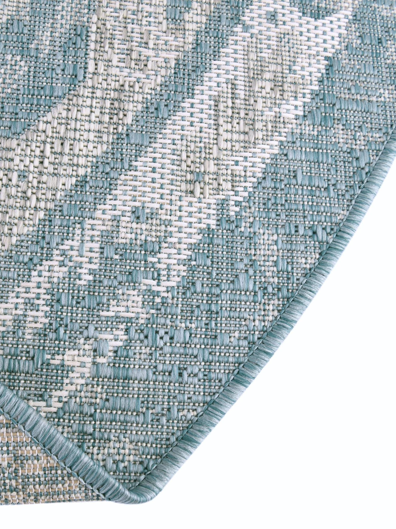 Aqua 4' 1 x 4' 1 Outdoor Traditional Round Area Rug Weather Resistant for Patio, Deck, Terrace, Balcony, Porch Classical Design Outside Carpet for Sale at Rug Engine