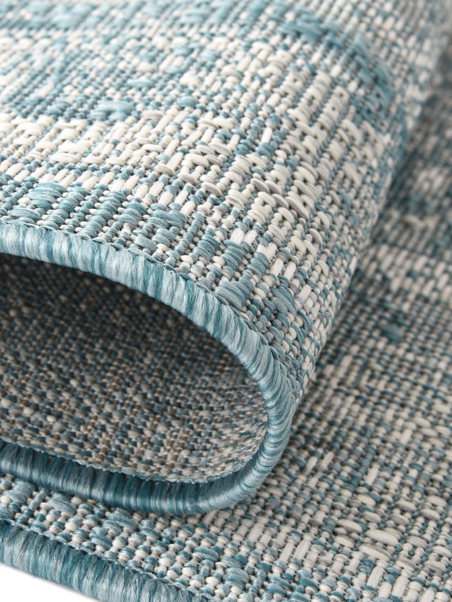 Aqua 13' 1 x 13' 1 Outdoor Traditional Square Area Rug Weather Resistant for Patio, Deck, Terrace, Balcony, Porch Classical Design Outside Carpet for Sale at Rug Engine