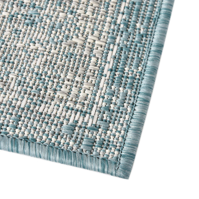 Aqua 5' 3 x 5' 3 Outdoor Traditional Square Rug