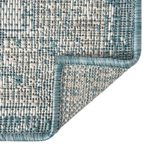 Aqua 5' 3 x 5' 3 Outdoor Traditional Square Rug