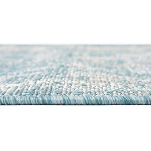 Aqua 5' 3 x 5' 3 Outdoor Traditional Octagon Area Rug Weather Resistant for Patio, Deck, Terrace, Balcony, Porch Classical Design Outside Carpet for Sale at Rug Engine