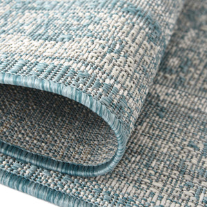 Aqua 7' 10 x 7' 10 Outdoor Traditional Octagon Area Rug Weather Resistant for Patio, Deck, Terrace, Balcony, Porch Classical Design Outside Carpet for Sale at Rug Engine
