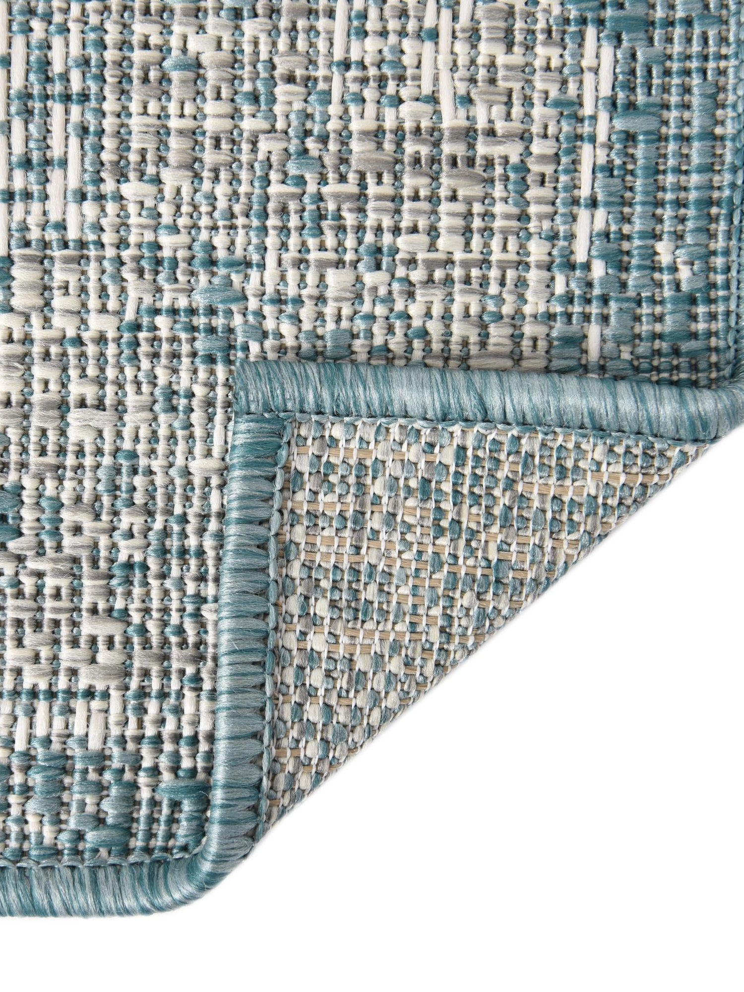 Aqua 7' 10 x 7' 10 Outdoor Traditional Octagon Area Rug Weather Resistant for Patio, Deck, Terrace, Balcony, Porch Classical Design Outside Carpet for Sale at Rug Engine