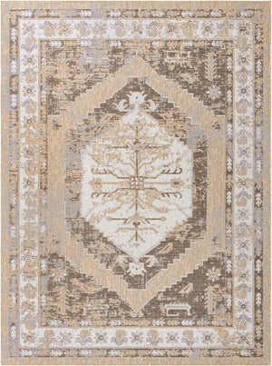 Natural 9' x 12' Outdoor Traditional Rectangle Area Rug Weather Resistant for Patio, Deck, Terrace, Balcony, Porch Classical Design Outside Carpet for Sale at Rug Engine