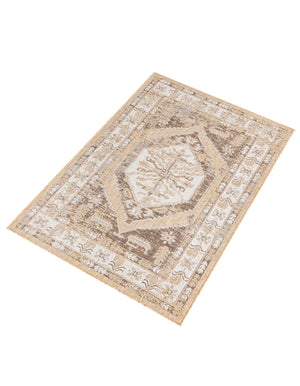 Natural 4' 1 x 6' 1 Outdoor Traditional Rectangle Area Rug Weather Resistant for Patio, Deck, Terrace, Balcony, Porch Classical Design Outside Carpet for Sale at Rug Engine