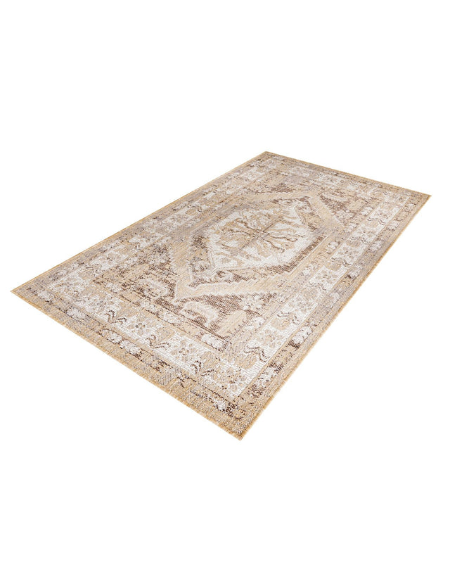 Natural 3' 1 x 5' 3 Outdoor Traditional Rectangle Area Rug Weather Resistant for Patio, Deck, Terrace, Balcony, Porch Classical Design Outside Carpet for Sale at Rug Engine