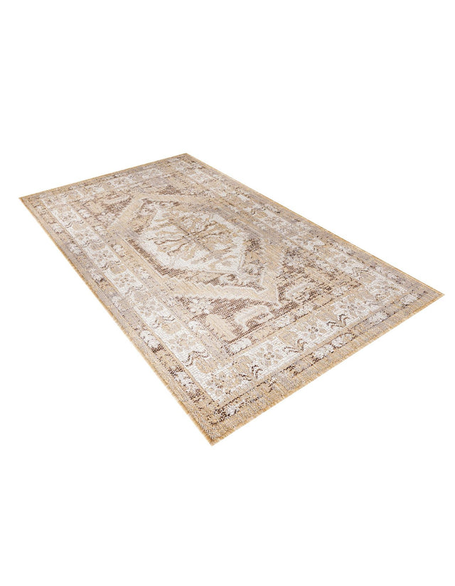 Natural 3' 1 x 5' 3 Outdoor Traditional Rectangle Area Rug Weather Resistant for Patio, Deck, Terrace, Balcony, Porch Classical Design Outside Carpet for Sale at Rug Engine
