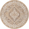 Natural 5' 3 x 5' 3 Outdoor Traditional Round Area Rug Weather Resistant for Patio, Deck, Terrace, Balcony, Porch Classical Design Outside Carpet for Sale at Rug Engine