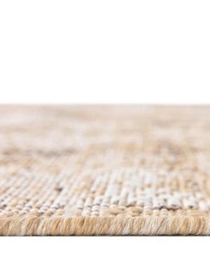 Natural 5' 3 x 8' Outdoor Traditional Oval Area Rug Weather Resistant for Patio, Deck, Terrace, Balcony, Porch Classical Design Outside Carpet for Sale at Rug Engine