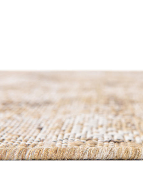 Natural 5' 3 x 8' Outdoor Traditional Oval Area Rug Weather Resistant for Patio, Deck, Terrace, Balcony, Porch Classical Design Outside Carpet for Sale at Rug Engine