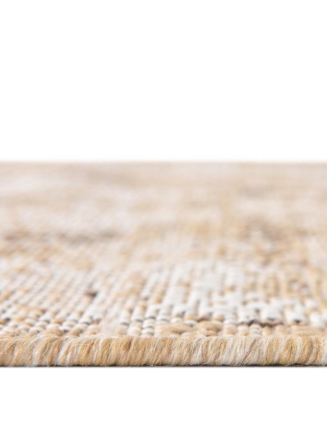 Natural 5' 3 x 8' Outdoor Traditional Oval Area Rug Weather Resistant for Patio, Deck, Terrace, Balcony, Porch Classical Design Outside Carpet for Sale at Rug Engine