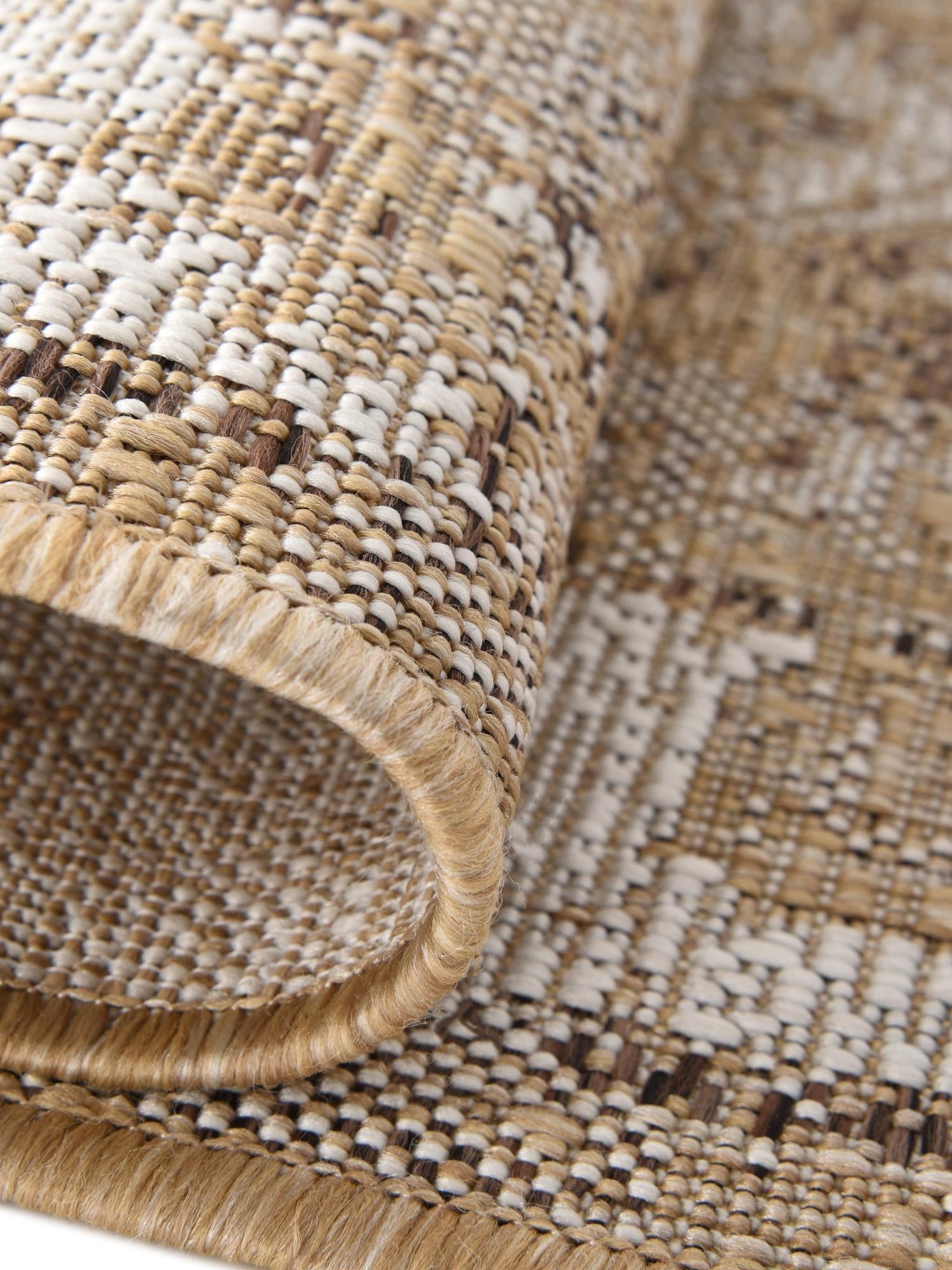 Natural 5' 3 x 8' Outdoor Traditional Oval Area Rug Weather Resistant for Patio, Deck, Terrace, Balcony, Porch Classical Design Outside Carpet for Sale at Rug Engine