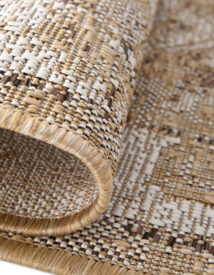 Natural 5' 3 x 8' Outdoor Traditional Oval Area Rug Weather Resistant for Patio, Deck, Terrace, Balcony, Porch Classical Design Outside Carpet for Sale at Rug Engine