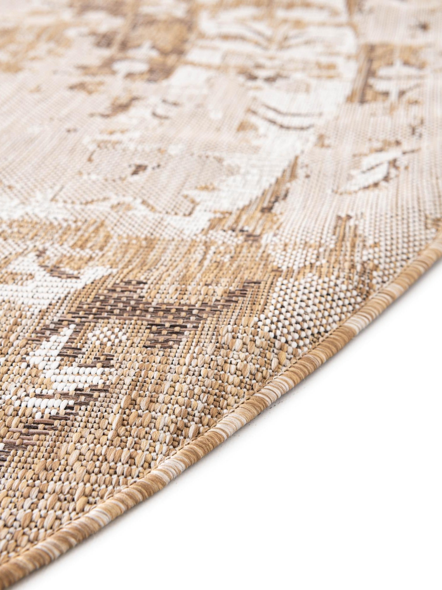 Natural 5' 3 x 8' Outdoor Traditional Oval Area Rug Weather Resistant for Patio, Deck, Terrace, Balcony, Porch Classical Design Outside Carpet for Sale at Rug Engine