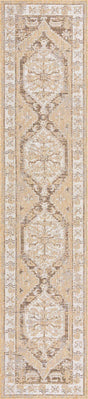 Natural 2' 7 x 12' Outdoor Traditional Runner Area Rug Weather Resistant for Patio, Deck, Terrace, Balcony, Porch Classical Design Outside Carpet for Sale at Rug Engine
