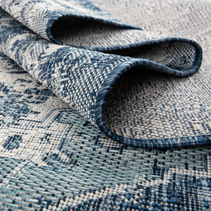 Blue 5' 3 x 8' Outdoor Traditional Rectangle Area Rug Weather Resistant for Patio, Deck, Terrace, Balcony, Porch Classical Design Outside Carpet for Sale at Rug Engine