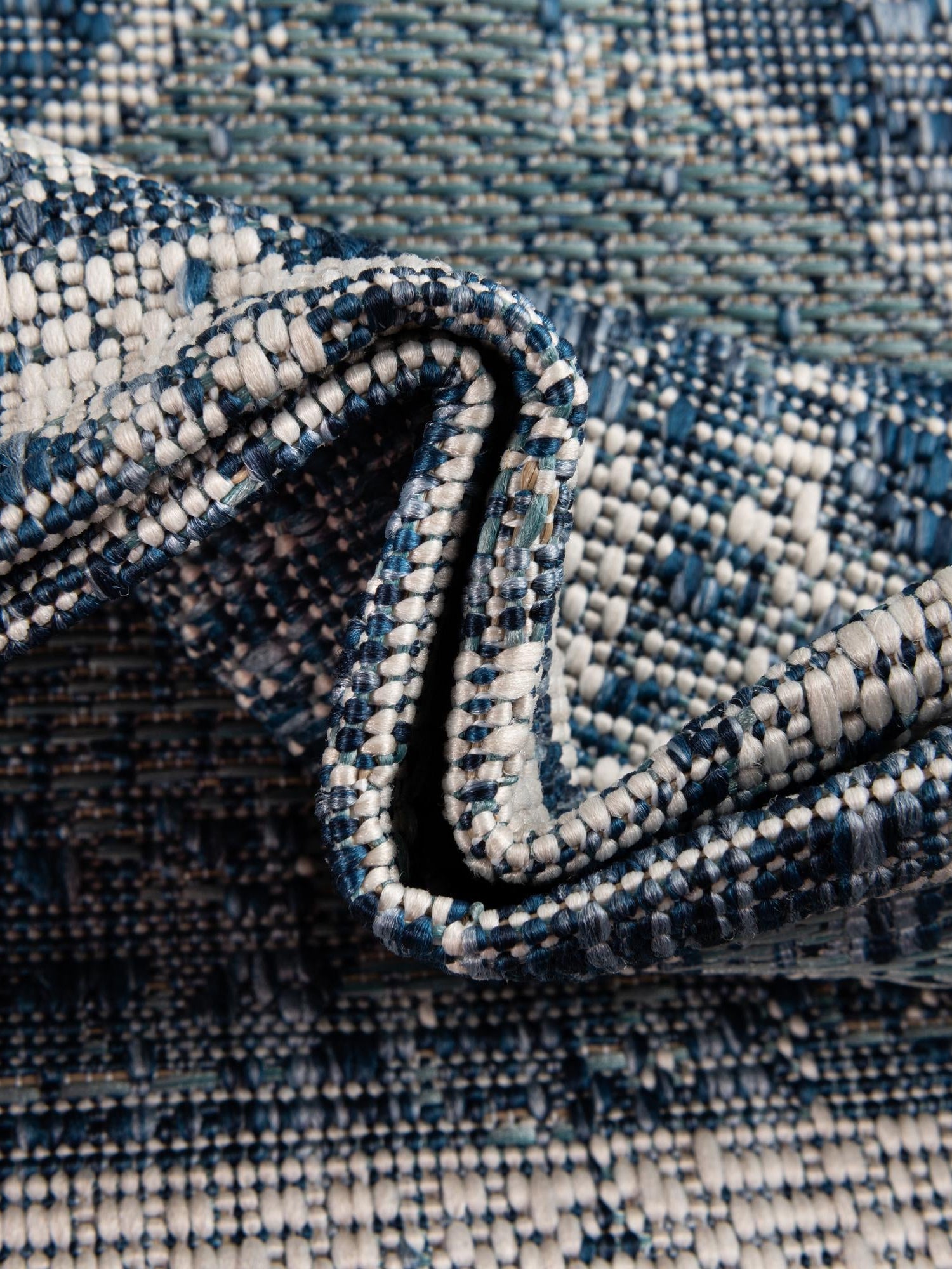Blue 5' 3 x 5' 3 Outdoor Traditional Square Area Rug Weather Resistant for Patio, Deck, Terrace, Balcony, Porch Classical Design Outside Carpet for Sale at Rug Engine