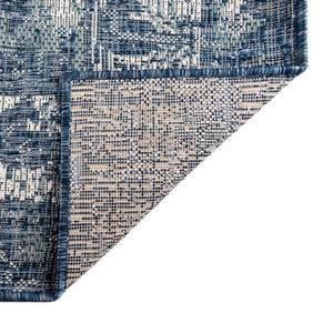 Blue 7' 10 x 7' 10 Outdoor Traditional Square Area Rug Weather Resistant for Patio, Deck, Terrace, Balcony, Porch Classical Design Outside Carpet for Sale at Rug Engine