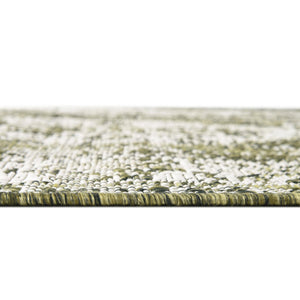 Green 5' 3 x 8' Outdoor Traditional Rectangle Area Rug Weather Resistant for Patio, Deck, Terrace, Balcony, Porch Classical Design Outside Carpet for Sale at Rug Engine