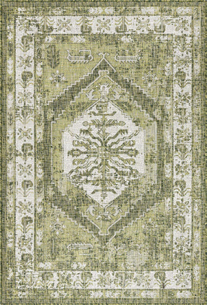 Green 4' 1 x 6' 1 Outdoor Traditional Rectangle Rug
