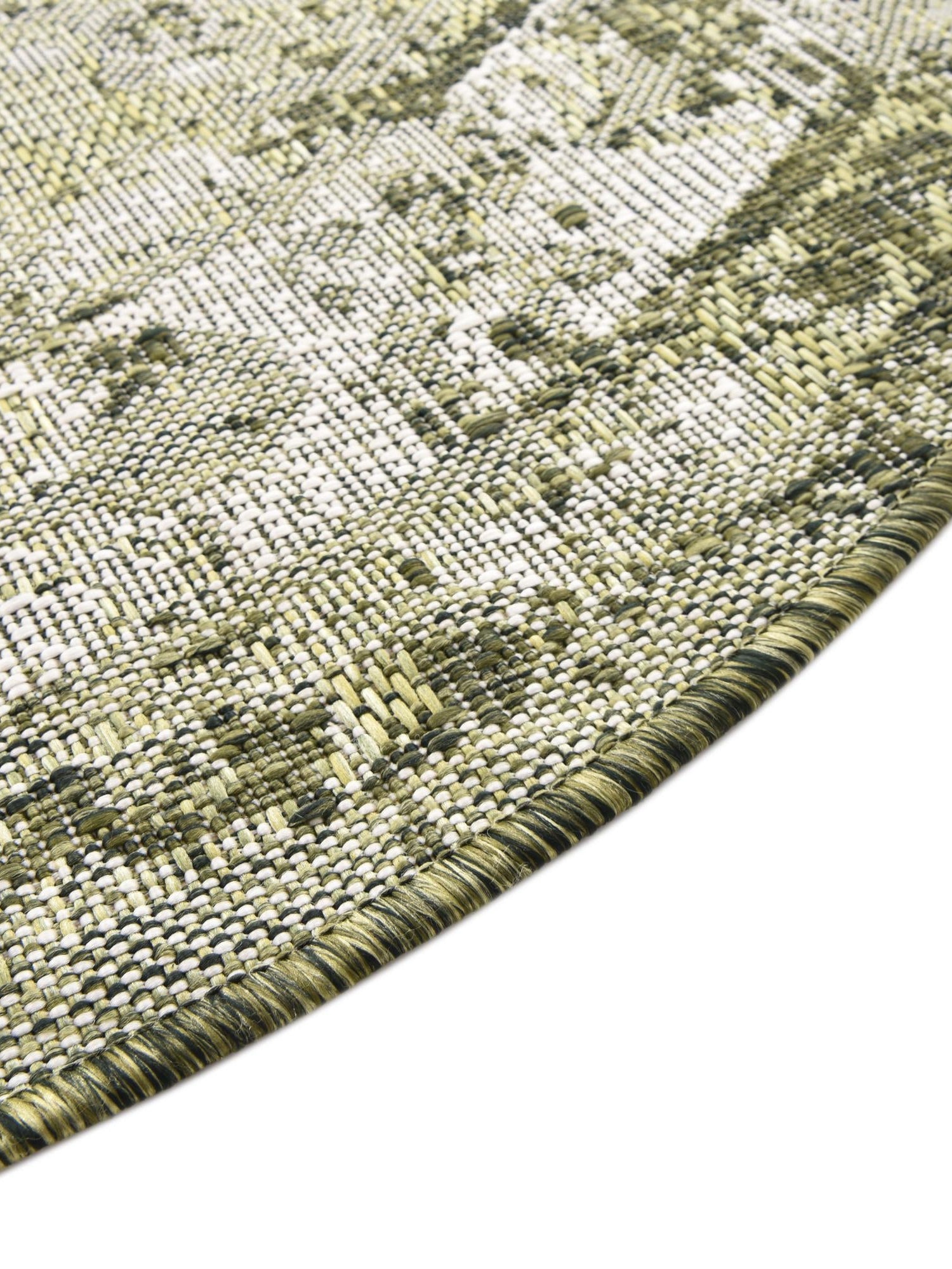 Green 13' 1 x 13' 1 Outdoor Traditional Round Area Rug Weather Resistant for Patio, Deck, Terrace, Balcony, Porch Classical Design Outside Carpet for Sale at Rug Engine