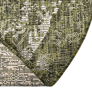 Green 13' 1 x 13' 1 Outdoor Traditional Round Area Rug Weather Resistant for Patio, Deck, Terrace, Balcony, Porch Classical Design Outside Carpet for Sale at Rug Engine