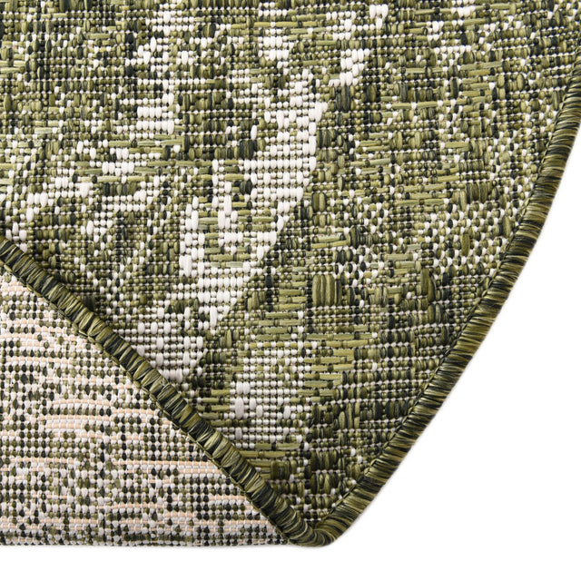 Green 13' 1 x 13' 1 Outdoor Traditional Round Area Rug Weather Resistant for Patio, Deck, Terrace, Balcony, Porch Classical Design Outside Carpet for Sale at Rug Engine