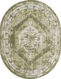 Green 7' 10 x 10' Outdoor Traditional Oval Area Rug Weather Resistant for Patio, Deck, Terrace, Balcony, Porch Classical Design Outside Carpet for Sale at Rug Engine
