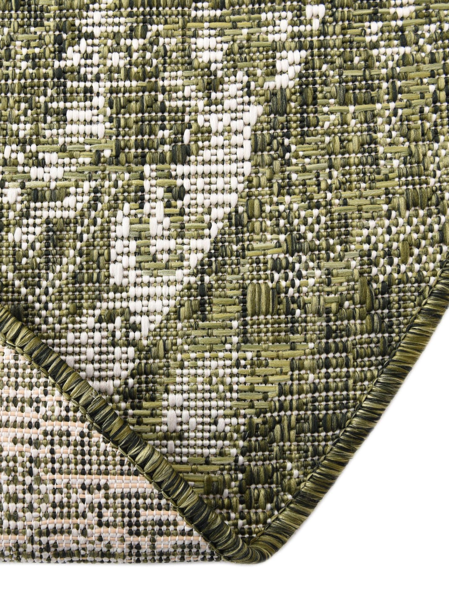 Green 5' 3 x 8' Outdoor Traditional Oval Area Rug Weather Resistant for Patio, Deck, Terrace, Balcony, Porch