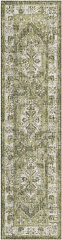 Green 2' x 8' Outdoor Traditional Runner Area Rug Weather Resistant for Patio, Deck, Terrace, Balcony, Porch Classical Design Outside Carpet for Sale at Rug Engine
