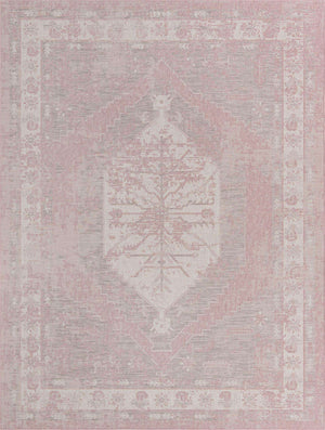 Pink 10' x 13' 1 Outdoor Traditional Rectangle Area Rug Weather Resistant for Patio, Deck, Terrace, Balcony, Porch Classical Design Outside Carpet for Sale at Rug Engine