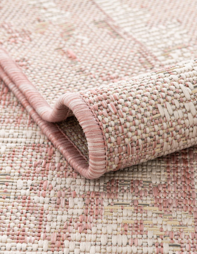 Pink 4' 1 x 6' 1 Outdoor Traditional Rectangle Area Rug Weather Resistant for Patio, Deck, Terrace, Balcony, Porch Classical Design Outside Carpet for Sale at Rug Engine