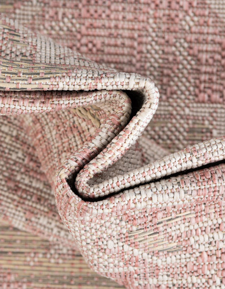 Pink 7' 1 x 10' Outdoor Traditional Rectangle Area Rug Weather Resistant for Patio, Deck, Terrace, Balcony, Porch Classical Design Outside Carpet for Sale at Rug Engine