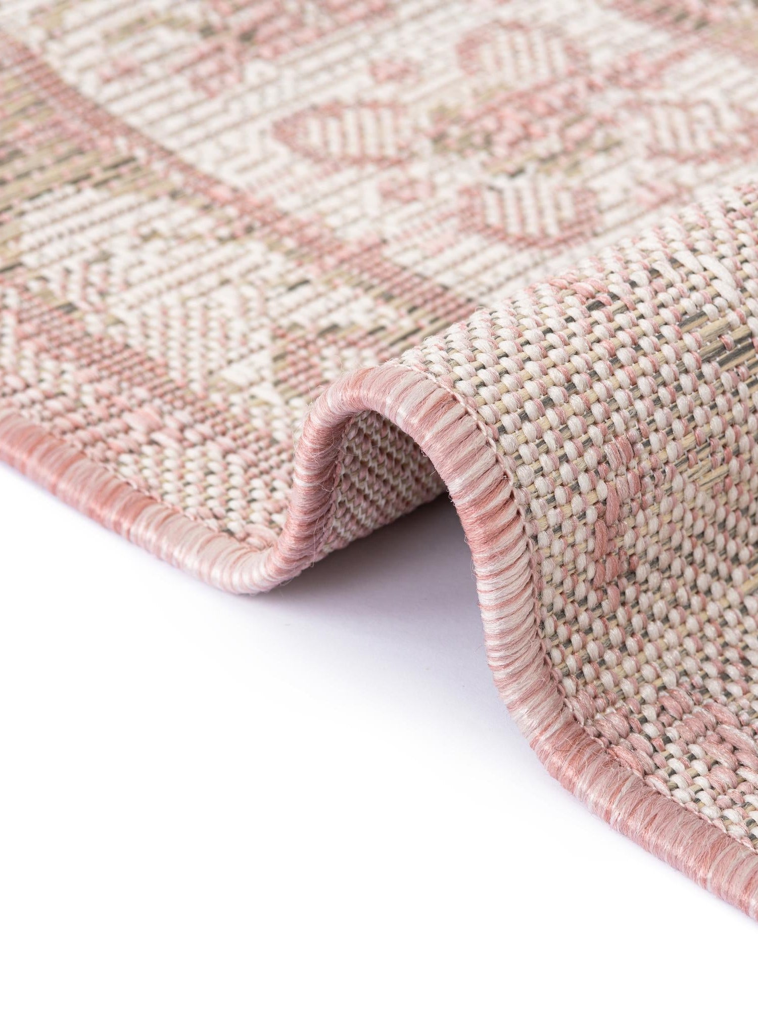 Pink 4' 1 x 6' 1 Outdoor Traditional Rectangle Area Rug Weather Resistant for Patio, Deck, Terrace, Balcony, Porch Classical Design Outside Carpet for Sale at Rug Engine