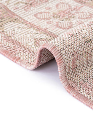 Pink 4' 1 x 6' 1 Outdoor Traditional Rectangle Area Rug Weather Resistant for Patio, Deck, Terrace, Balcony, Porch Classical Design Outside Carpet for Sale at Rug Engine