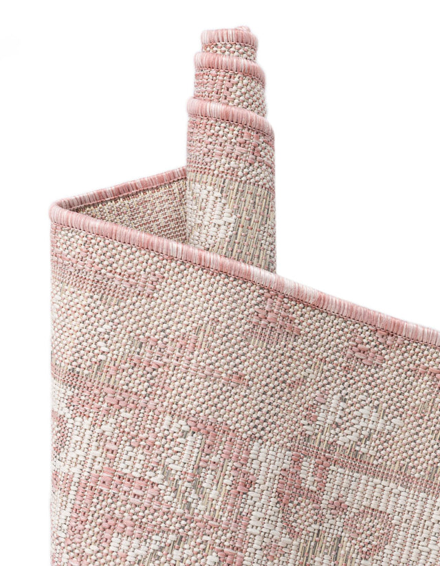 Pink 4' 1 x 6' 1 Outdoor Traditional Rectangle Area Rug Weather Resistant for Patio, Deck, Terrace, Balcony, Porch Classical Design Outside Carpet for Sale at Rug Engine