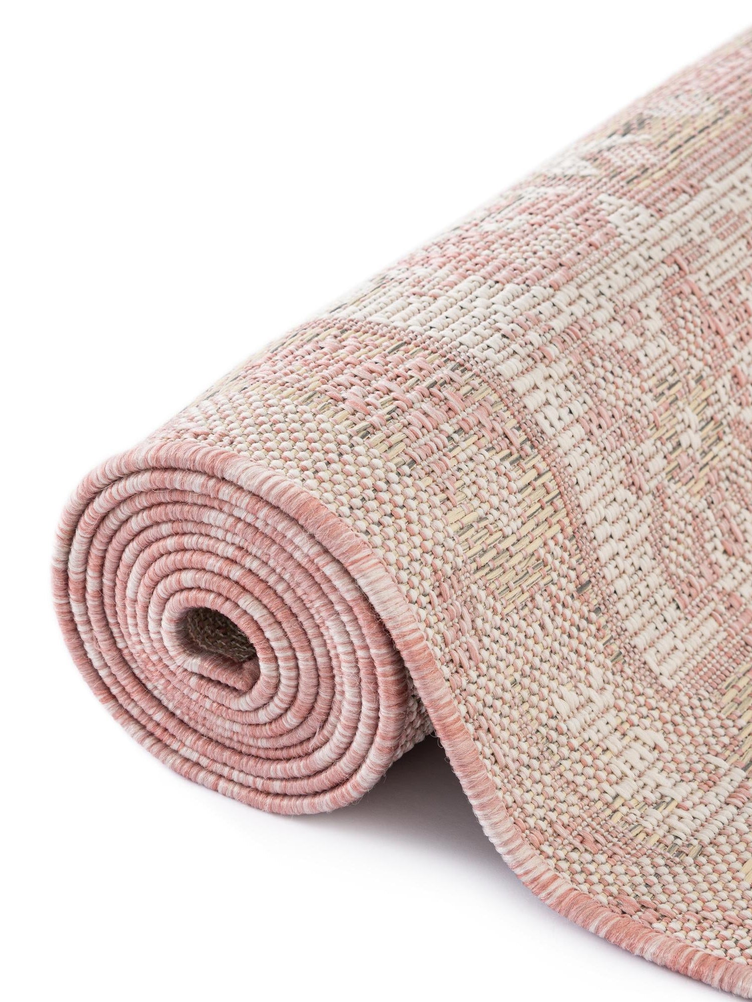 Pink 4' 1 x 6' 1 Outdoor Traditional Rectangle Area Rug Weather Resistant for Patio, Deck, Terrace, Balcony, Porch Classical Design Outside Carpet for Sale at Rug Engine