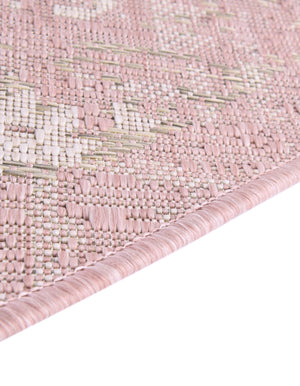 Pink 4' 1 x 4' 1 Outdoor Traditional Round Area Rug Weather Resistant for Patio, Deck, Terrace, Balcony, Porch Classical Design Outside Carpet for Sale at Rug Engine