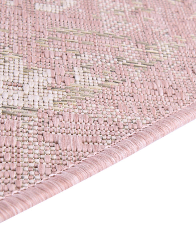 Pink 4' 1 x 4' 1 Outdoor Traditional Round Area Rug Weather Resistant for Patio, Deck, Terrace, Balcony, Porch Classical Design Outside Carpet for Sale at Rug Engine