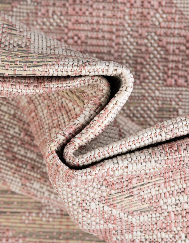 Pink 10' x 10' Outdoor Traditional Square Rug
