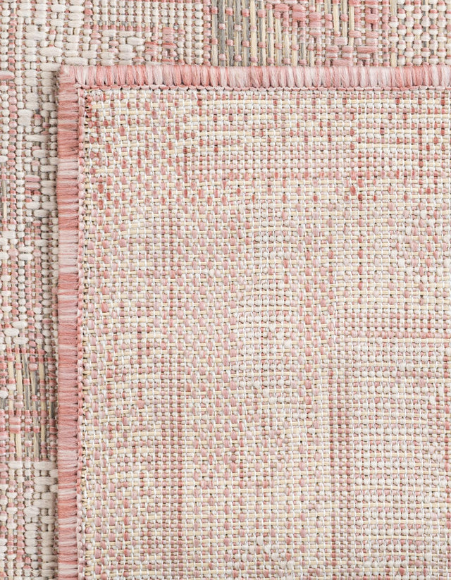 Pink 10' x 10' Outdoor Traditional Square Rug