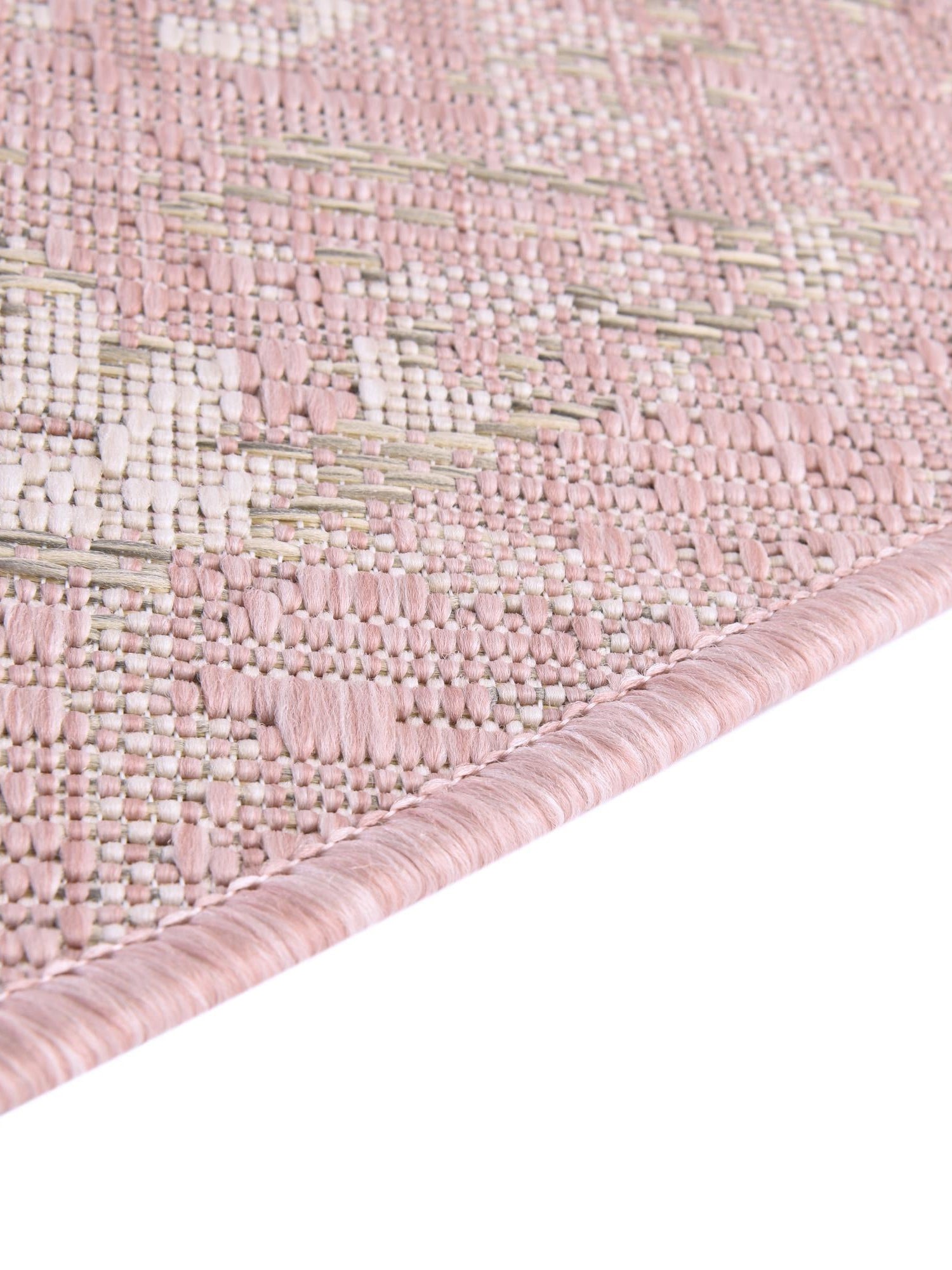 Pink 5' 3 x 8' Outdoor Traditional Oval Area Rug Weather Resistant for Patio, Deck, Terrace, Balcony, Porch Classical Design Outside Carpet for Sale at Rug Engine