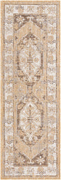 Natural 2' x 6' 1 Outdoor Traditional Runner Area Rug Weather Resistant for Patio, Deck, Terrace, Balcony, Porch Classical Design Outside Carpet for Sale at Rug Engine