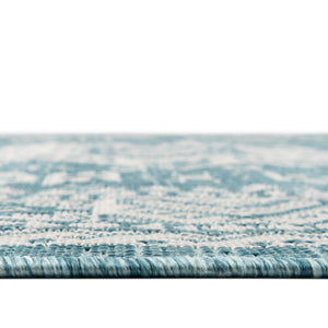 Aqua 5' 3 x 8' Outdoor Aztec Rectangle Area Rug Weather Resistant for Patio, Deck, Terrace, Balcony, Porch 100% Polypropylene Traditional Carpet Mat for Sale at Rug Engine