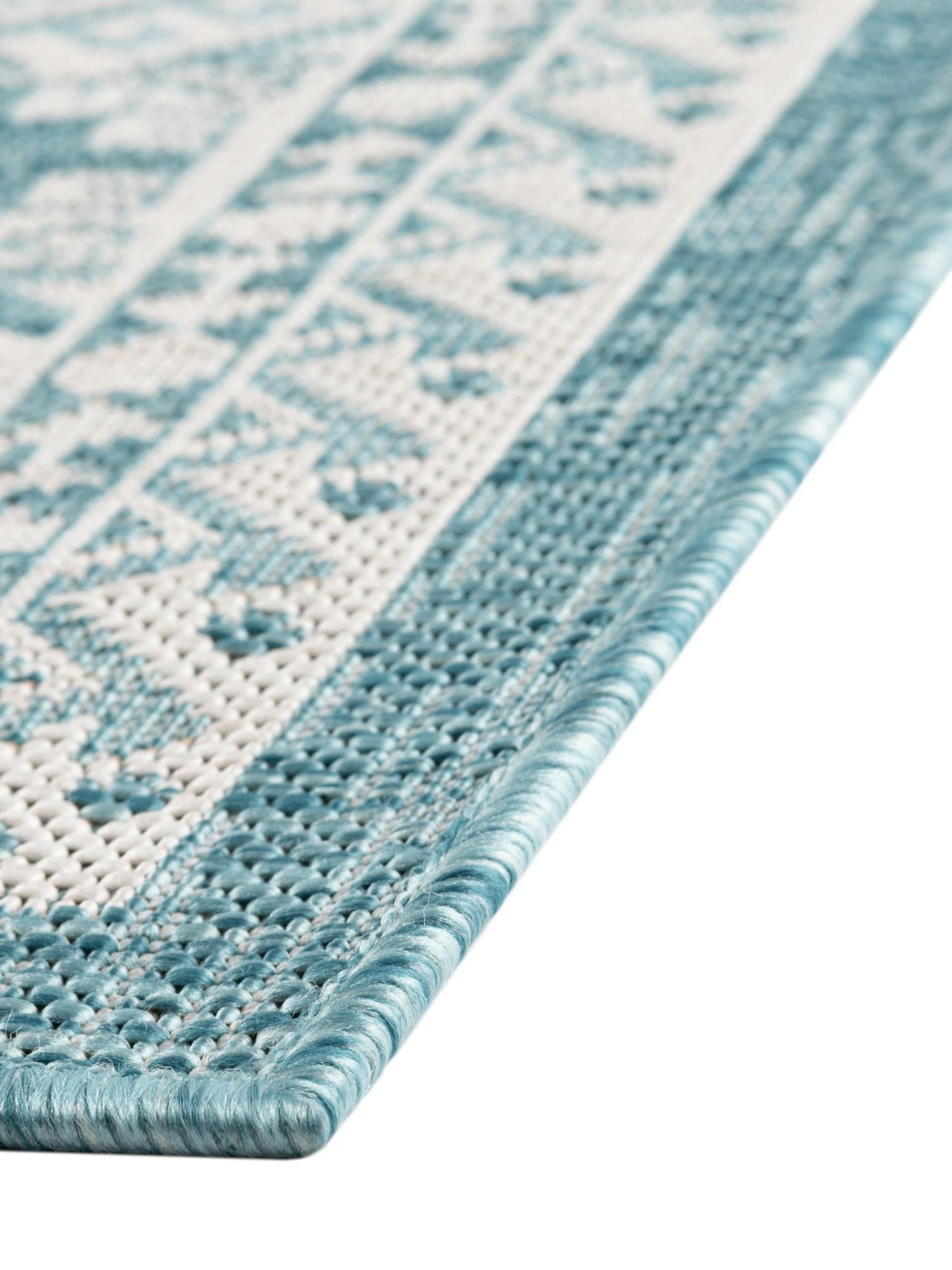 Aqua 2' x 3' 1 Outdoor Aztec Rectangle Area Rug Weather Resistant for Patio, Deck, Terrace, Balcony, Porch 100% Polypropylene Traditional Carpet Mat for Sale at Rug Engine