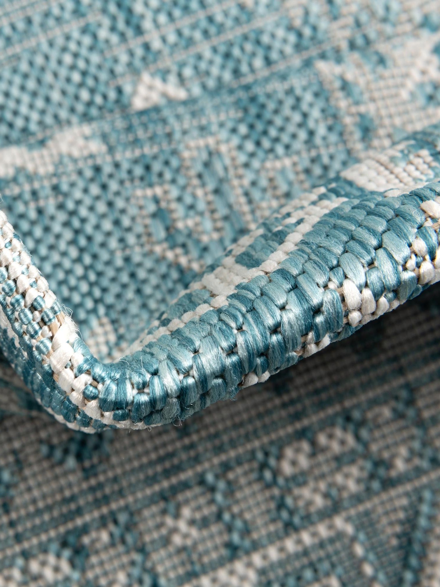 Aqua 10' x 14' 1 Outdoor Aztec Rectangle Area Rug Weather Resistant for Patio, Deck, Terrace, Balcony, Porch 100% Polypropylene Traditional Carpet Mat for Sale at Rug Engine