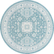 Aqua 10' x 10' Outdoor Aztec Round Area Rug Weather Resistant for Patio, Deck, Terrace, Balcony, Porch 100% Polypropylene Traditional Carpet Mat for Sale at Rug Engine