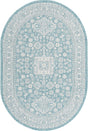 Aqua 5' 3 x 8' Outdoor Aztec Oval Area Rug Weather Resistant for Patio, Deck, Terrace, Balcony, Porch 100% Polypropylene Traditional Carpet Mat for Sale at Rug Engine