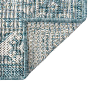 Aqua 7' 10 x 7' 10 Outdoor Aztec Octagon Area Rug Weather Resistant for Patio, Deck, Terrace, Balcony, Porch 100% Polypropylene Traditional Carpet Mat for Sale at Rug Engine